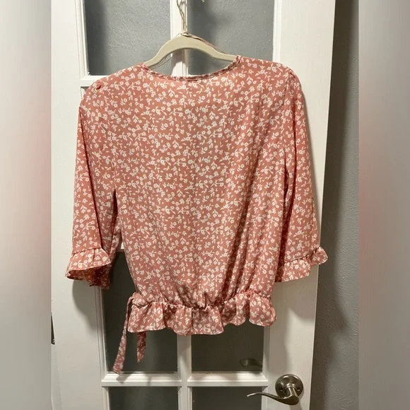 Sienna Sky Floral Cross Over Tie Top - Picture 8 of 10